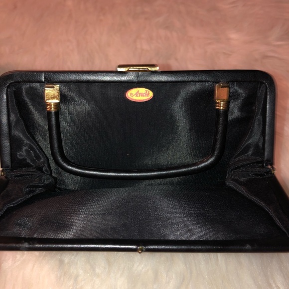 Vintage ANDE’ Black PU Leather Handle Clutch/Bag - Picture 7 of 9